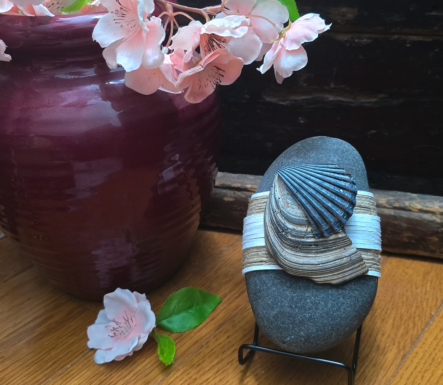 Seaside Simplicity: Wrapped Basalt Rock, Zen Stone