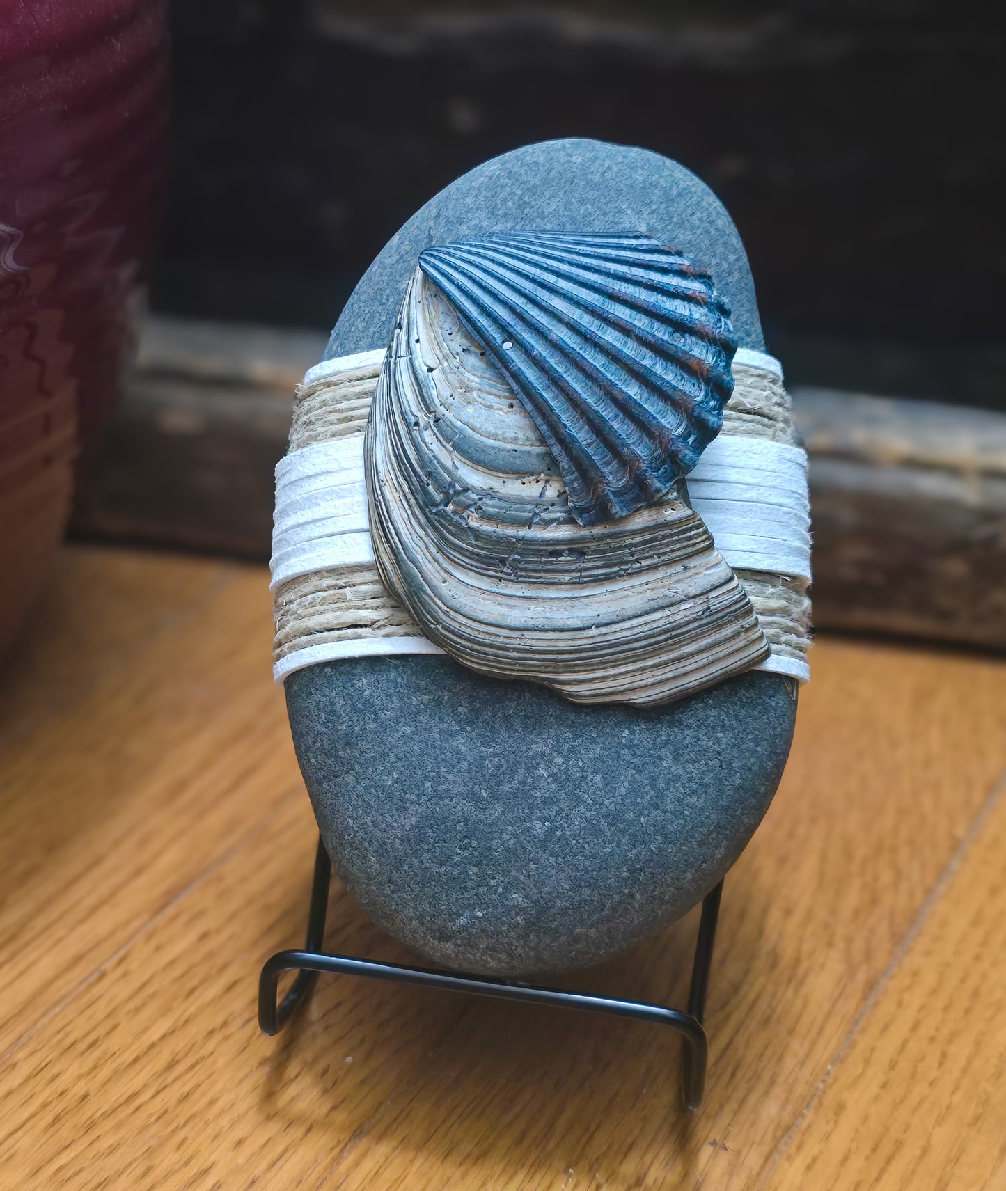 Seaside Simplicity: Wrapped Basalt Rock, Zen Stone