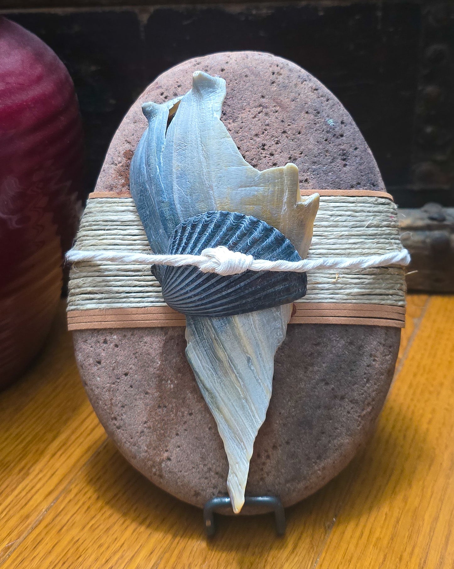 Seashells & Twine: Wrapped Sandstone Rock, Zen Stone