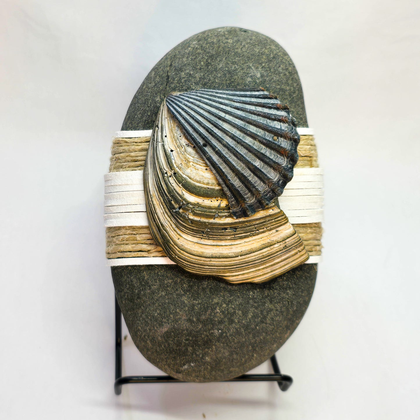 Seaside Simplicity: Wrapped Basalt Rock, Zen Stone