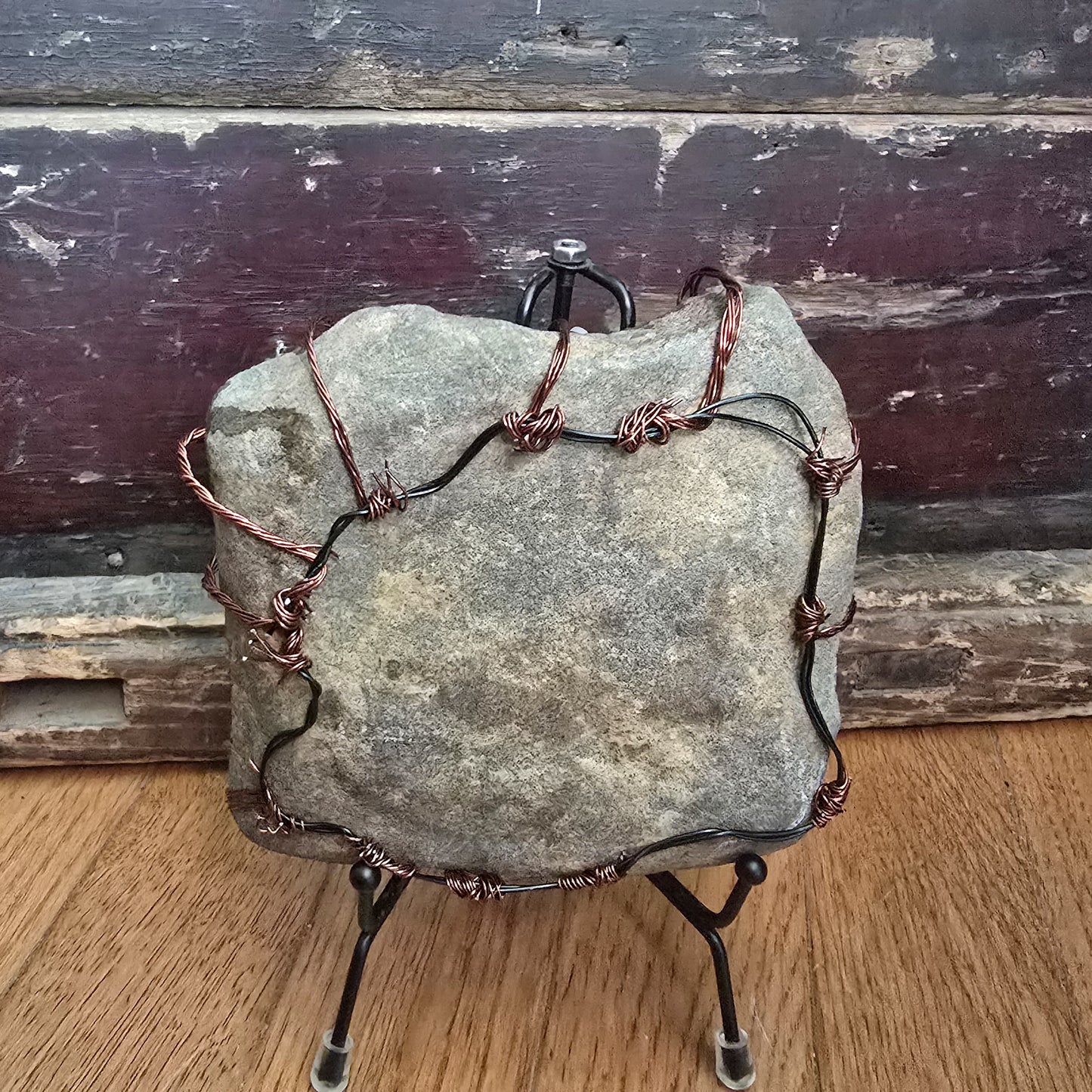 Crystal Blossoms: Wrapped Cut Sandstone Slab Rock, Zen Stone