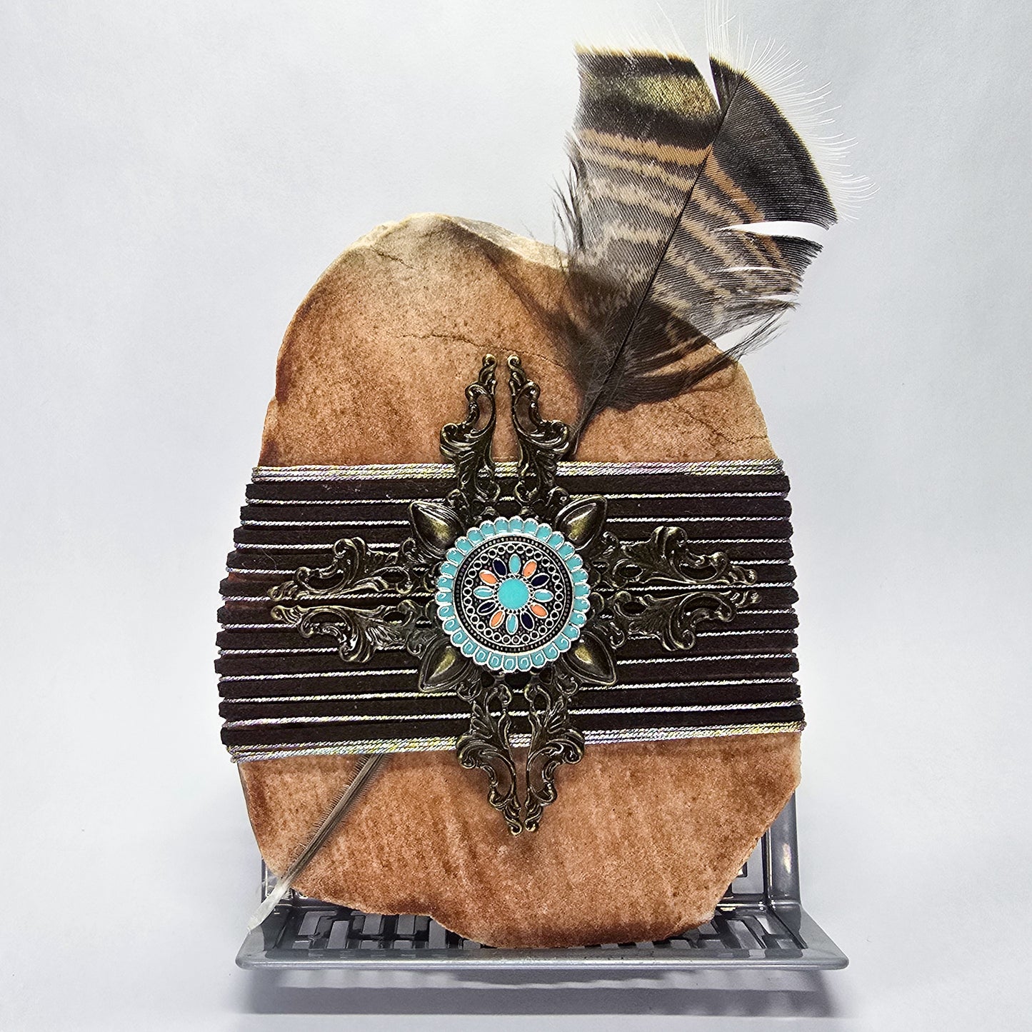 Bohemian Flair: Wrapped Sandstone Rock Slab, Zen Stone