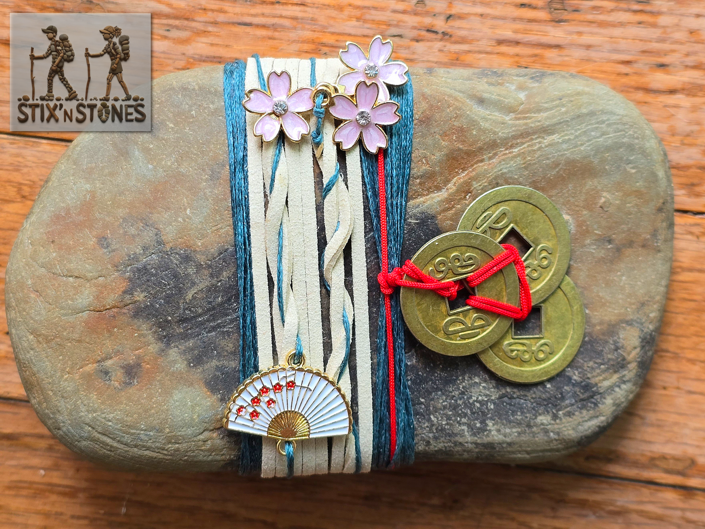 Asian Blossoms: Wrapped Gneiss Rock, Zen Stone