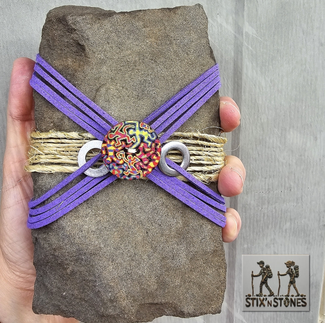 Royal Radiance: Wrapped Sandstone Rock, Zen Stone