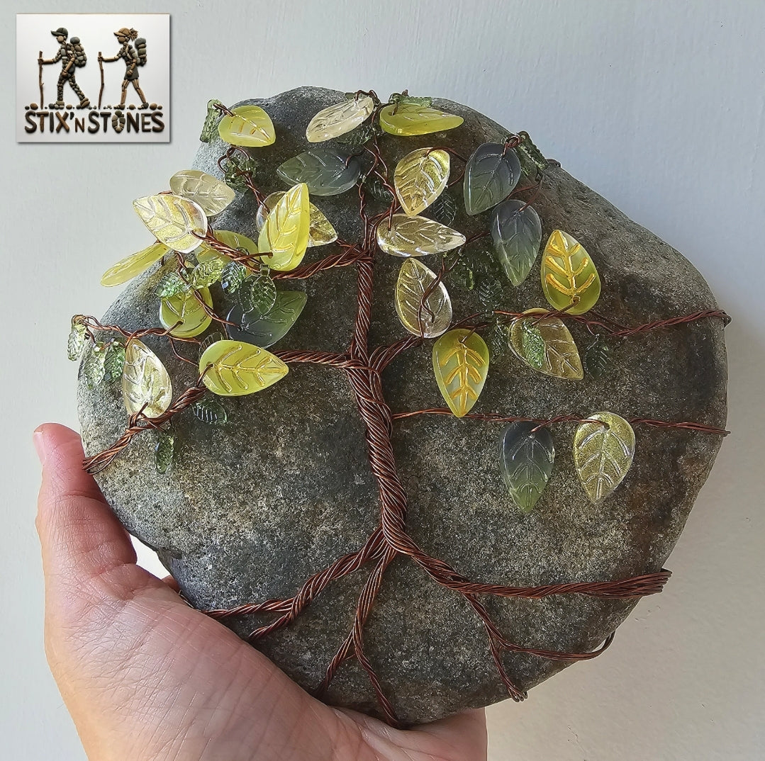 Forest Glow: Wrapped Basalt Rock, Zen Stone