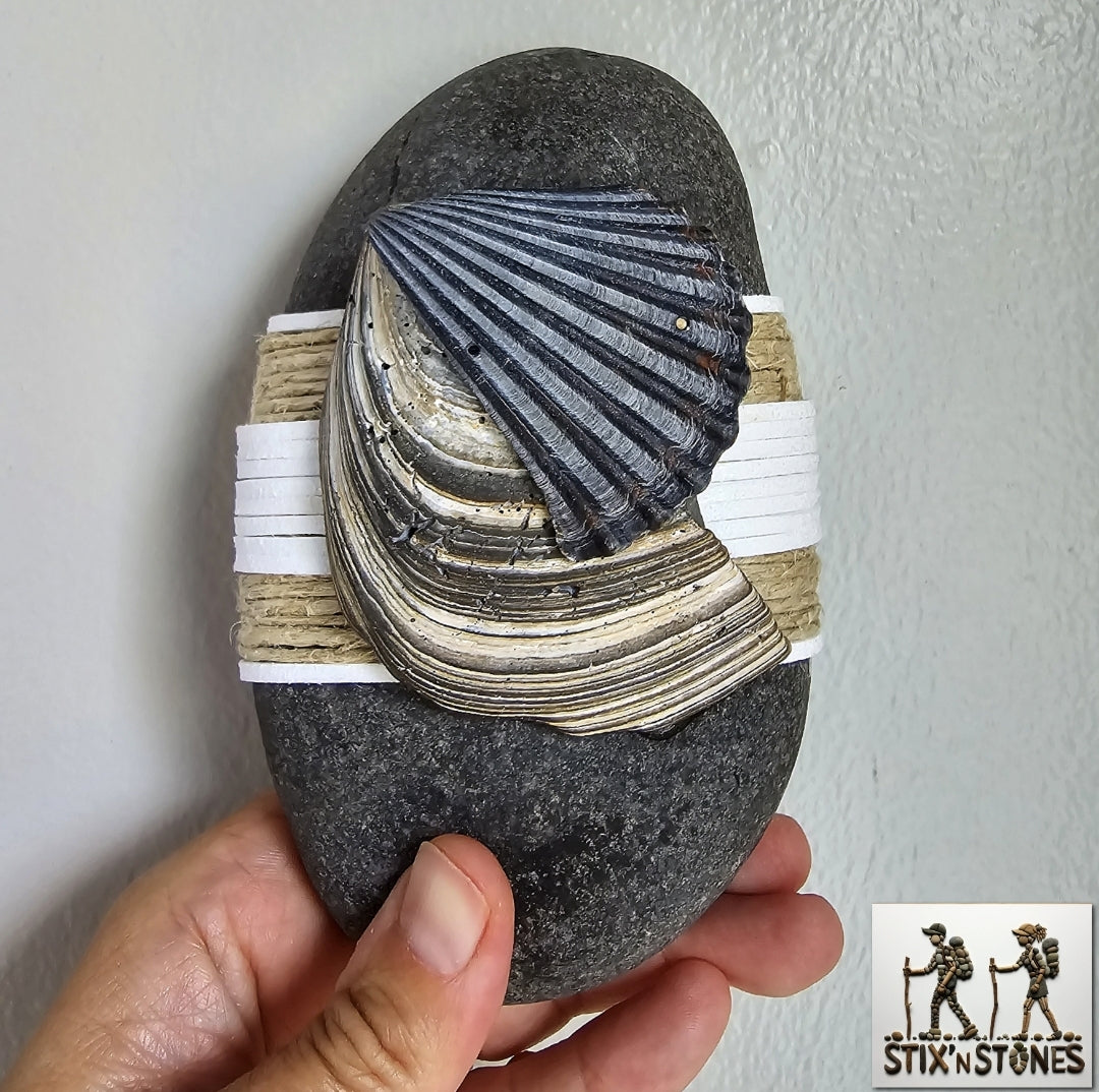 Seaside Simplicity: Wrapped Basalt Rock, Zen Stone