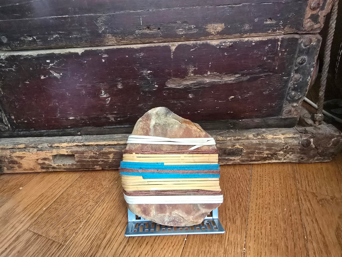Stone Spirit: Wrapped Sandstone Rock Slab, Zen Stone